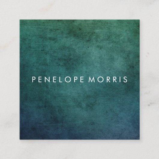 青と緑の抽象芸術美しいスタイル スクエア名刺 (正面)