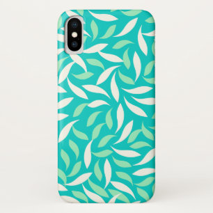 青と緑の抽象芸術 iPhone X ケース