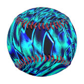 青と緑の曲がったイメージを使用したメタリックエフェクト 野球ボール (裏面)