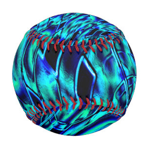 青と緑の曲がったイメージを使用したメタリックエフェクト 野球ボール