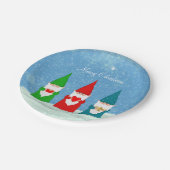 青と緑の服を着たかわいいクリスマス格言 ペーパープレート (アングル)