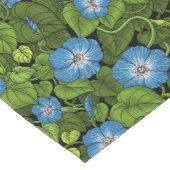 青と緑の朝顔 ショートテーブルランナー (コーナー)