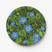 青と緑の朝顔 ペーパープレート (正面)