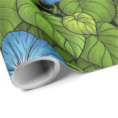 青と緑の朝顔 ラッピングペーパー (ロールコーナー)