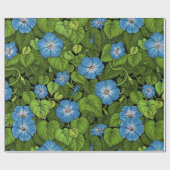 青と緑の朝顔 ラッピングペーパー (フラット)