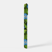 青と緑の朝顔 iPhone 15ケース (右側面)