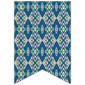 青と緑の模様が白い背景に バンティングフラッグ (第3の旗)