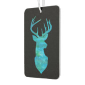 青と緑の水の色の鹿のトロフィーアート カーエアーフレッシュナー (左)