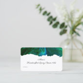 青と緑の水カラフル彩画 名刺 (スタンド正面)