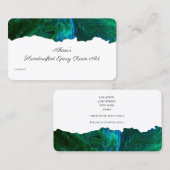 青と緑の水カラフル彩画 名刺 (正面/裏面)