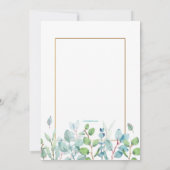 青と緑の水彩の葉のネームデーカード カード (裏面)