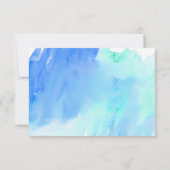 青と緑の水彩洗浄RSVPカード 出欠カード (裏面)
