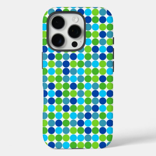 青と緑の水玉模様iPhone 7ケース Case-Mate iPhoneケース (裏面)