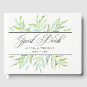 青と緑の水色の葉 ゲストブック (正面)