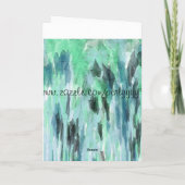 青と緑の水色抽象芸術 – カ空白のード カード (裏面)