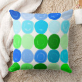 青と緑の泡 クッション (ブランケット)