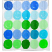 青と緑の泡 シャワーカーテン (正面)