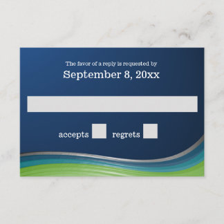 青と緑の波の応答 出欠カード