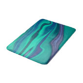 青と緑の液体大理石浴マット バスマット (アングル)