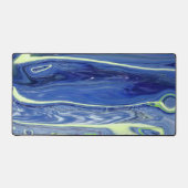 青と緑の液体抽象芸術 デスクマット (正面)