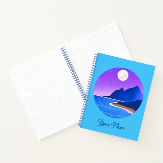 青と緑の淡い色の落ち着いた滝 ノートブック (内部)