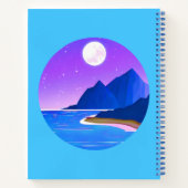 青と緑の淡い色の落ち着いた滝 ノートブック (裏面)