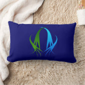 青と緑の渦巻き枕 ランバークッション (ブランケット)