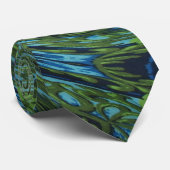 青と緑の渦巻き模様タイ ネクタイ (ロール)