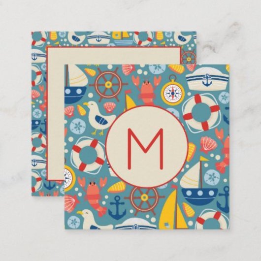 青と緑の生姜の瓶と竹モノグラム エプロン