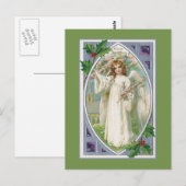 青と緑の白い天使 ポストカード (正面/裏面)