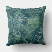 青と緑の石の抽象芸術 クッション (裏面)