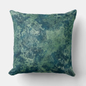 青と緑の石の抽象芸術 クッション (正面)