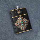 青と緑の石を持つEtherealクロスブルック フラスク