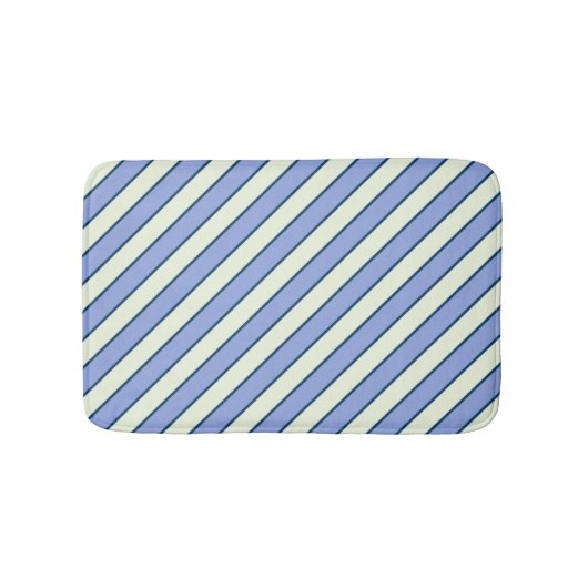 青と緑の細縞模様 バスマット (正面)