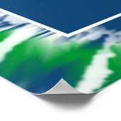 青と緑の絞り染めパーティーサインインボード ポスター (角)