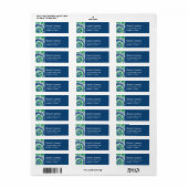 青と緑の絞り染め差出人住所ラベル ラベル (フルシート)