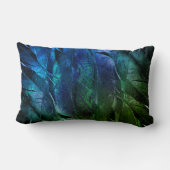 青と緑の羽 ランバークッション (裏面)