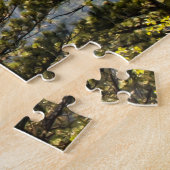 青と緑の自然山並みハイキングフォレスト ジグソーパズル (側面)