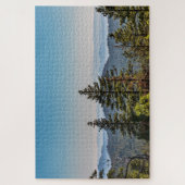 青と緑の自然山並みハイキングフォレスト ジグソーパズル (縦)