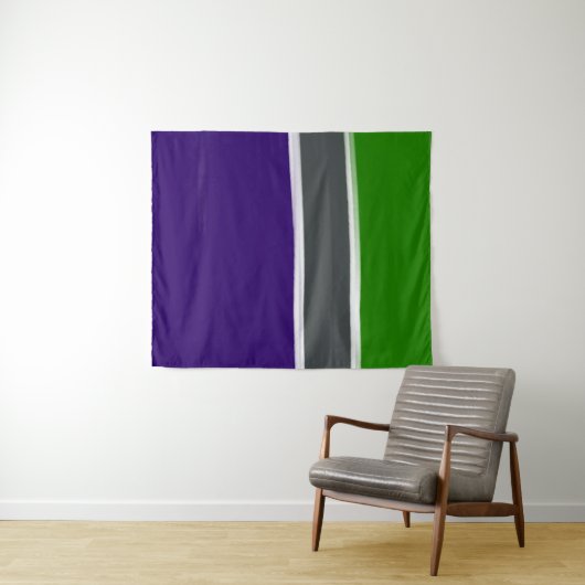 青と緑の色のブロックアート タペストリー (インサイチュ(横))