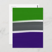 青と緑の色のブロックアート ポストカード (正面/裏面)