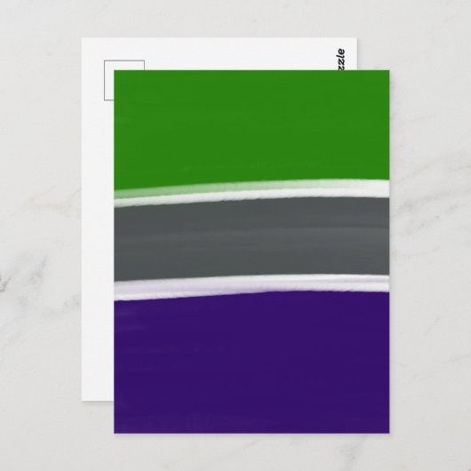 青と緑の色のブロックアート ポストカード (正面/裏面)