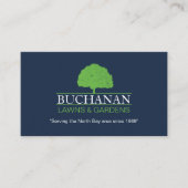 青と緑の芝生気にと庭いじり 名刺 (正面)