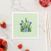 青と緑の花の庭 スタンダードカクテルナプキン (インサイチュ)