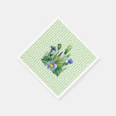 青と緑の花の庭 スタンダードカクテルナプキン (角)