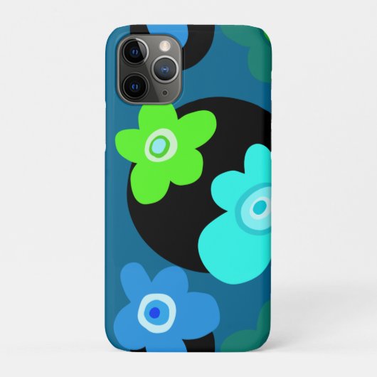 青と緑の花ケースメイトiPhoneケース Case-Mate iPhoneケース (裏)