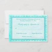 青と緑の花柄レース返信カード 出欠カード (裏面)