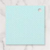 青と緑の花鳥のベビーシャワーお礼メッセージ フェイバータグ (裏面)