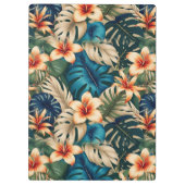 青と緑の葉を持つ熱帯の花 クリップボード (裏面)