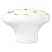 青と緑の葉パターン セラミックノブ (側面)